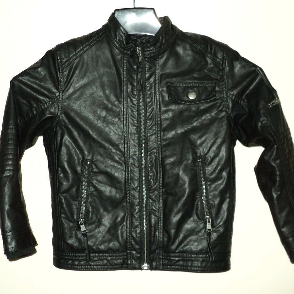 H&M BOYS BLACK MOTO JACKET SIZE 6/7 YOUTH